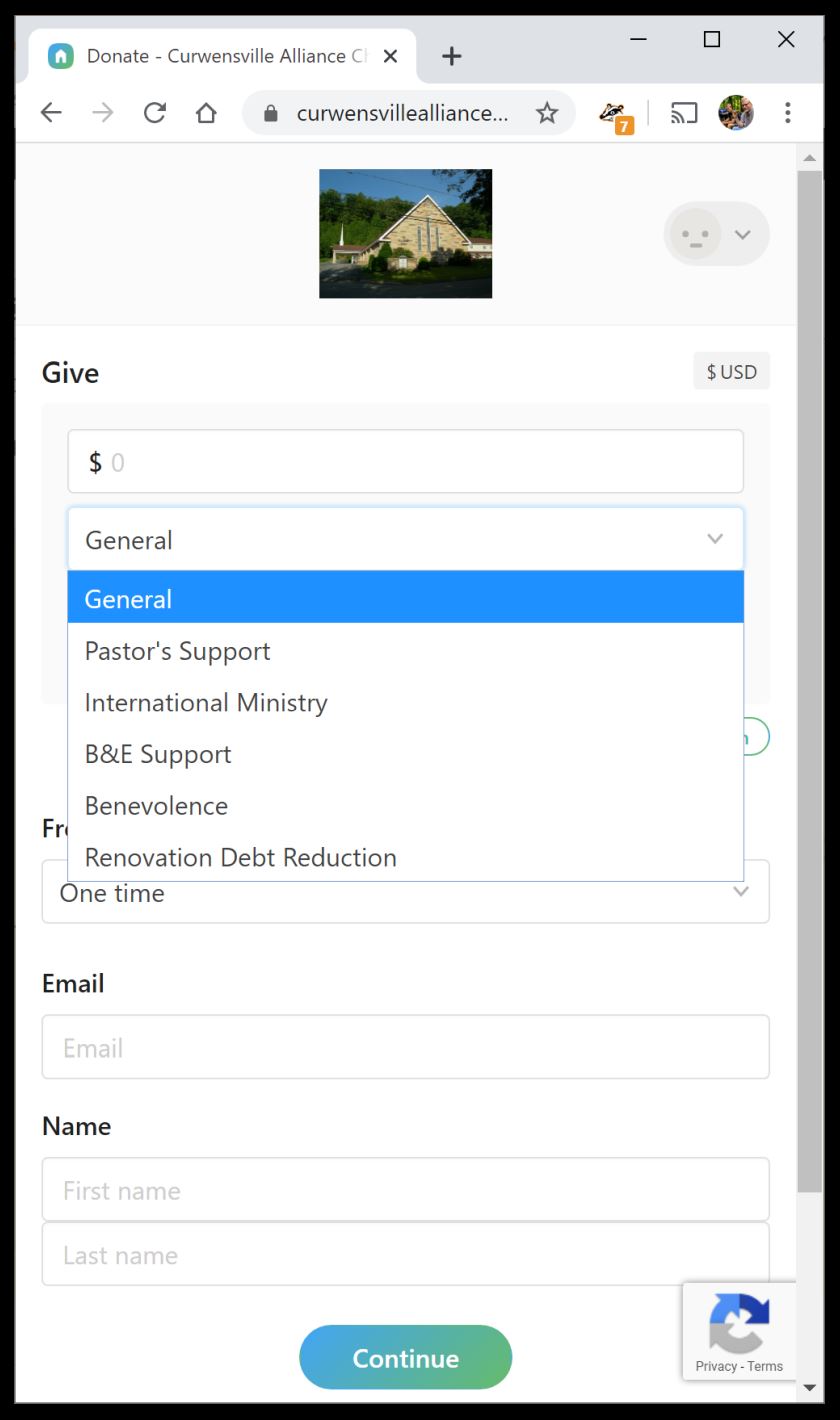 Giving Online or By Mail Curwensville Alliance